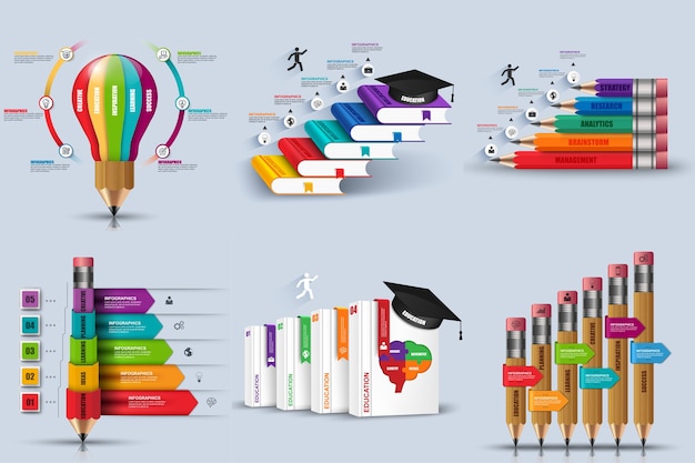 Infographic education elements data visualization