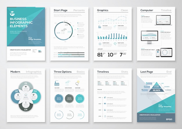 Infographic elements for business brochures and presentations