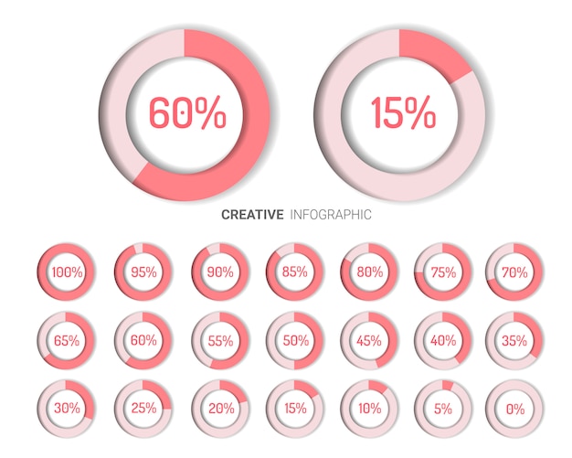 Infographic Elements Chart circle with indication of percentages.