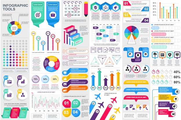 Infographic elements data visualization vector design template