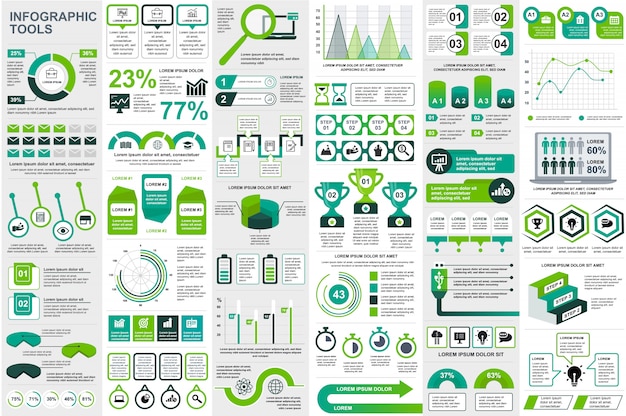 Infographic elements data visualization vector design template