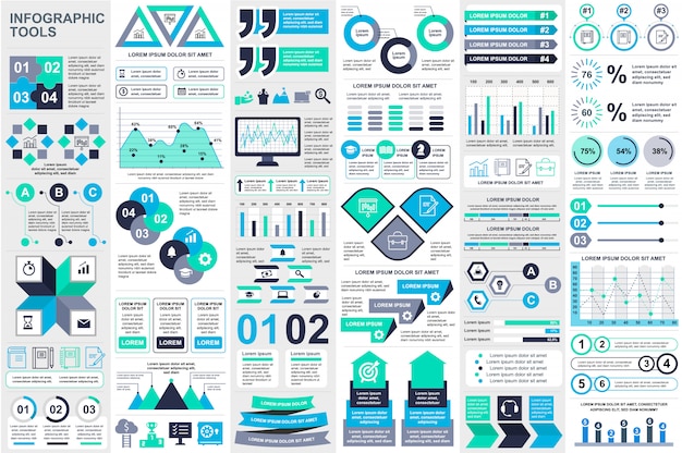 Infographic elements data visualization vector design template