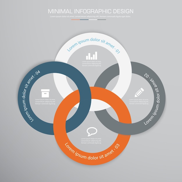 Infographic Elements with business icon circle process or steps and options workflow vector design