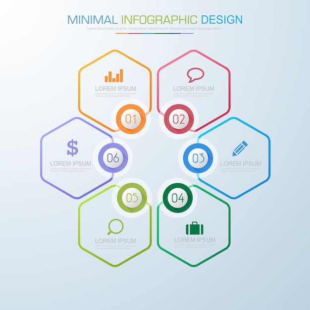 Infographic Elements with business icon circle process or steps and options workflow vector design