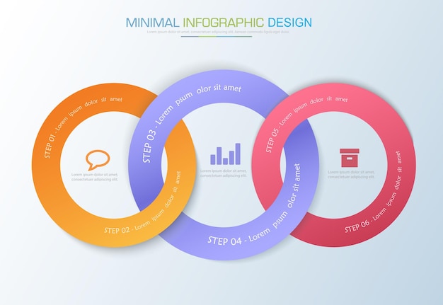 Infographic Elements with business icon circle process or steps and options workflow vector design