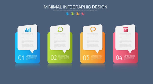 Infographic Elements with business icon on full color background circle process or steps and options workflow diagramsvector design element eps10 illustration