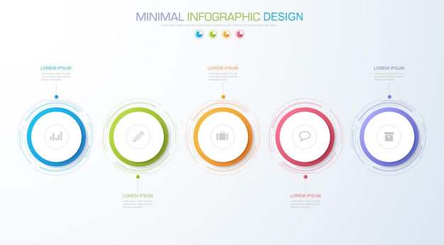 Infographic Elements with business icon on full color background circle process or steps and options workflow diagramsvector design element eps10 illustration