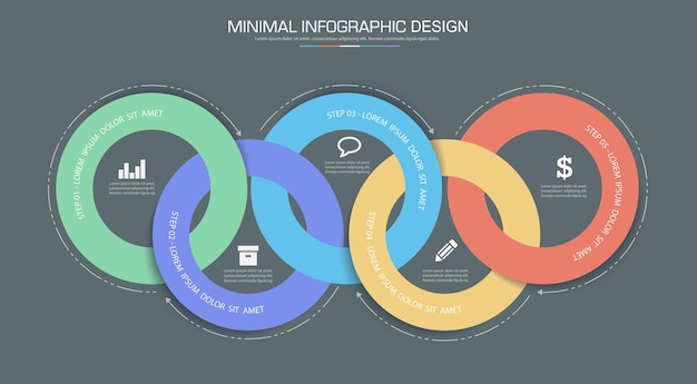 Infographic Elements with business icon process or steps and options workflow vector design