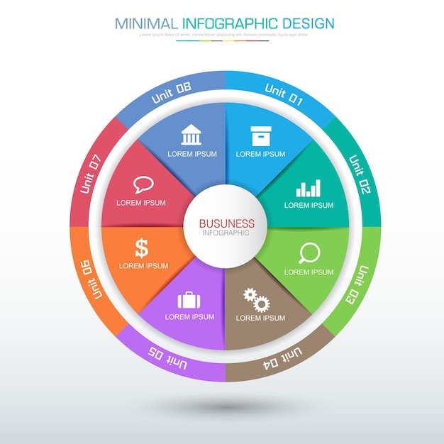 Infographic Elements with business icon process or steps and options workflow vector design