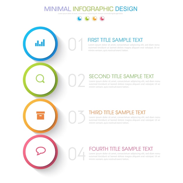 Infographic Elements with business icon process or steps and options workflow vector design