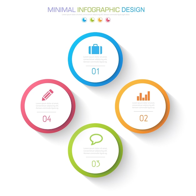 Infographic Elements with business icon process or steps and options workflow vector design