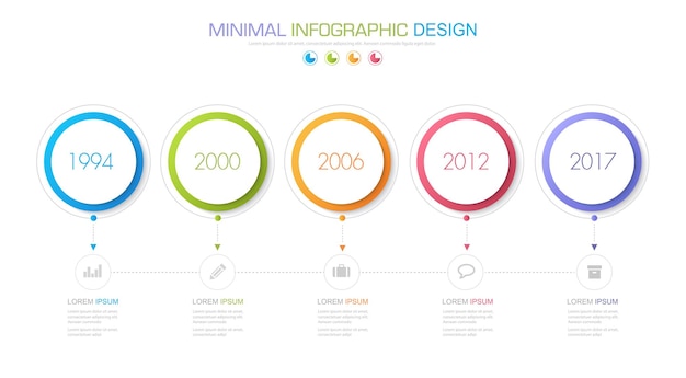 Infographic Elements with business icon process or steps and options workflow vector design