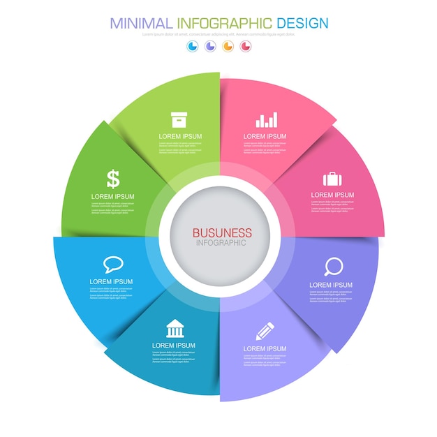 Infographic Elements with business icon process or steps and options workflow vector design