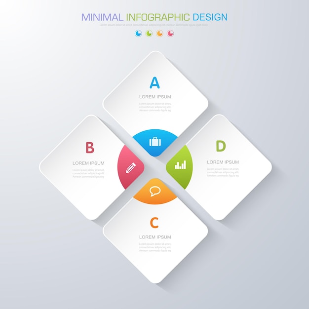 Infographic Elements with business icon process or steps and options workflow vector design