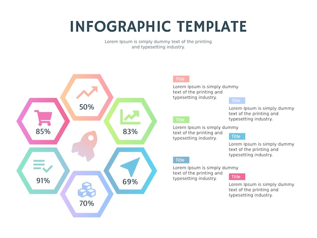 infographic, hexagonal