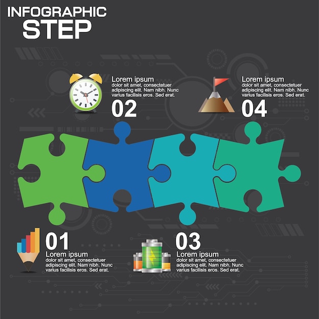 Infographic and icons can be used for workflow layout