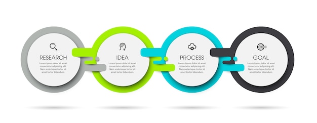  Infographic label design template with 4 options or steps. Can be used for process diagram, presentations, workflow layout, banner, flow chart, info graph.