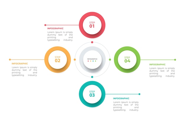 Infographic label design template with 4 options or steps