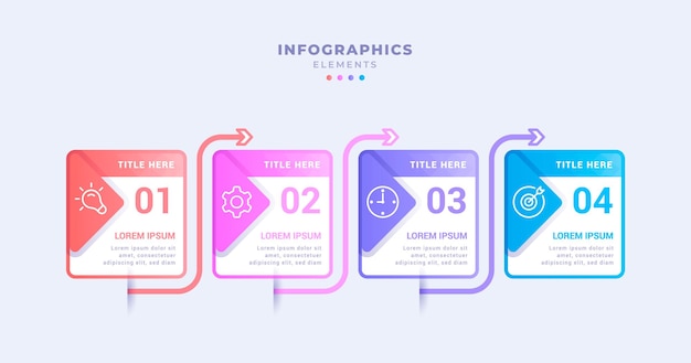 Infographic label design with four step or options creative design and modern for business