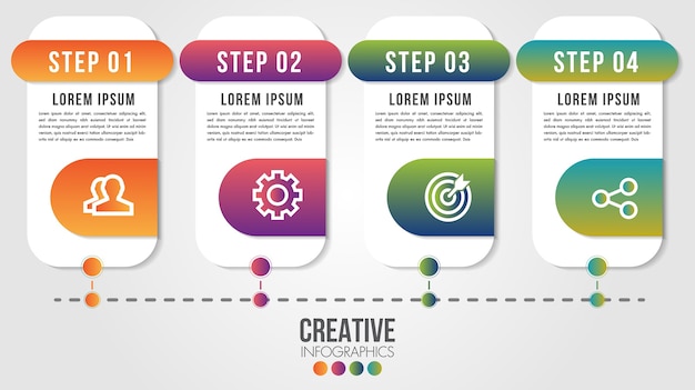 Infographic modern timeline design template for business with  steps or options illustrate