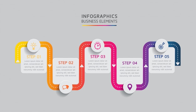 Infographic. presentation and chart. steps or processes. options number. workflow template