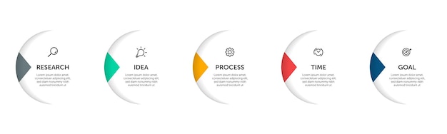 Infographic process timeline design template for business