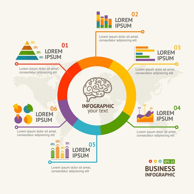 Infographic Round with Chart and Diagram.