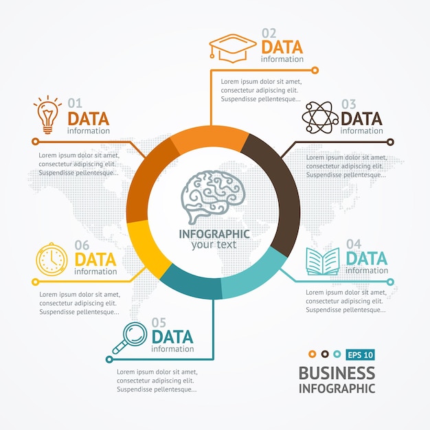 Infographic Round With Place for Your Text and Data.