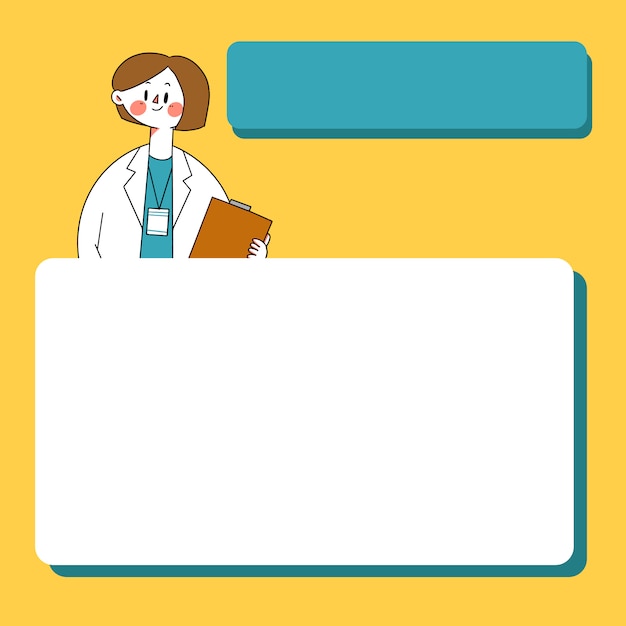 Infographic Short Hair Doctor Explaining Page Template Doodle Illustration