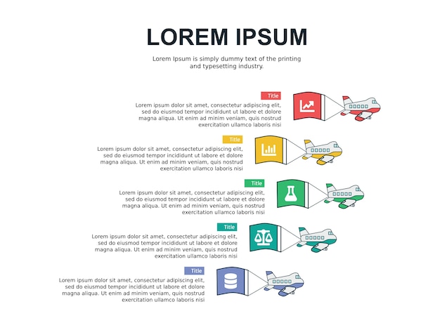 infographic and statistics slide template with plane theme