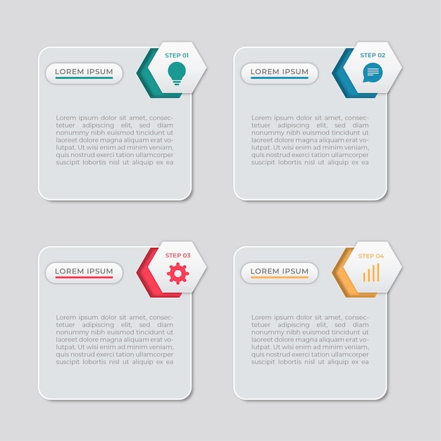 Infographic steps collection flat design