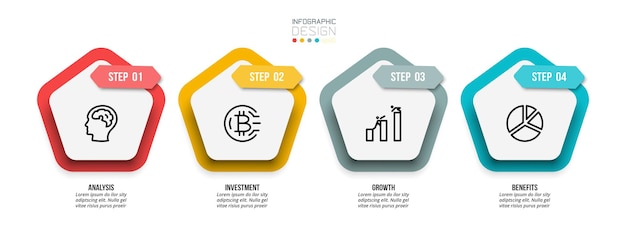 Infographic template business concept with step