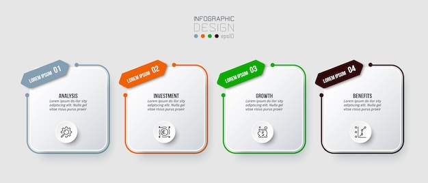 Infographic template business concept with step