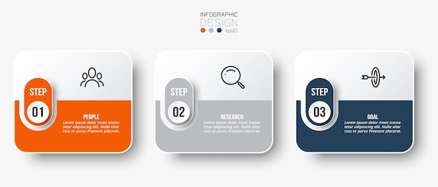 Infographic template business concept with step