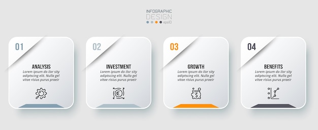 Infographic template business concept with step