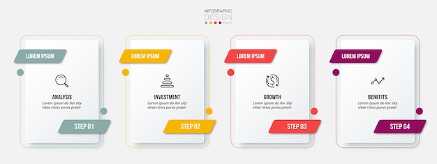 Infographic template business concept with step