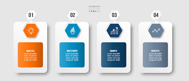 Infographic template business concept with step