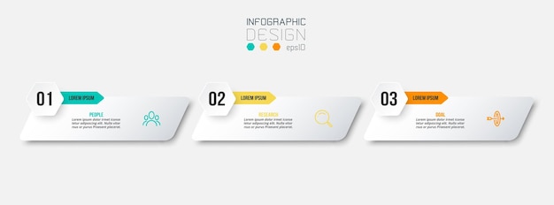 Infographic template business concept with step