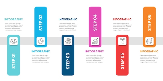 Infographic template for business Modern Timeline