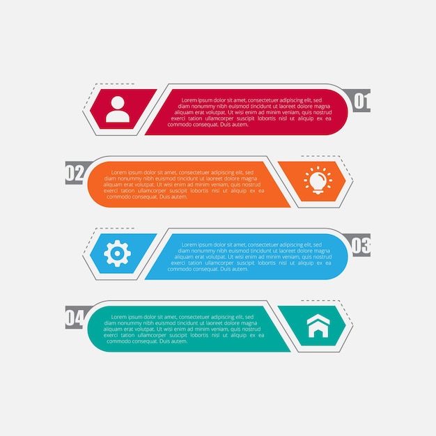 Infographic template for business process steps