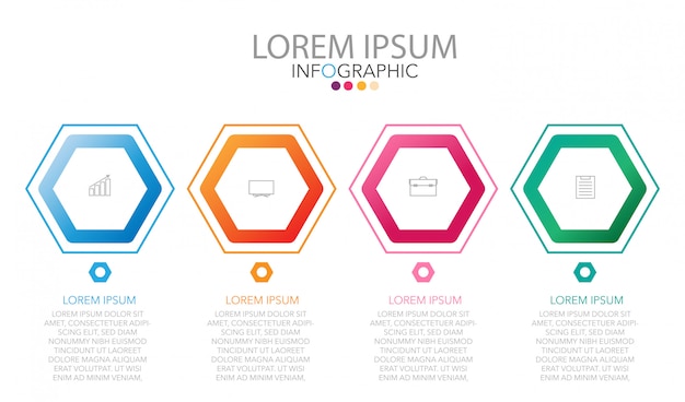 Infographic template in four steps