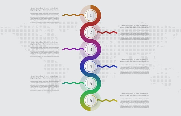 Infographic template of process step timeline modern electronic circle presentation infographic vector