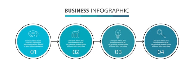 Infographic template with 4 options for business