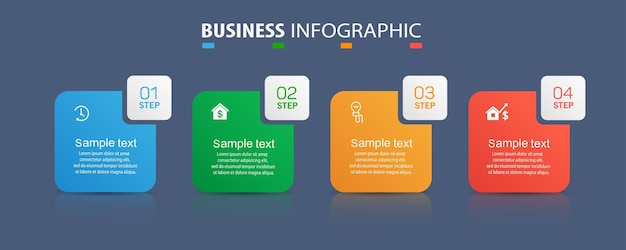 Infographic template with 4 options for business