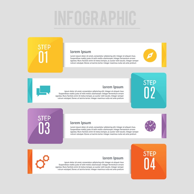 Infographic template with 4  options