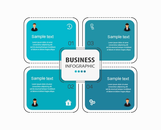 Infographic template with 4 options