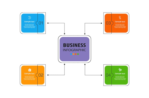 Infographic template with 4 options