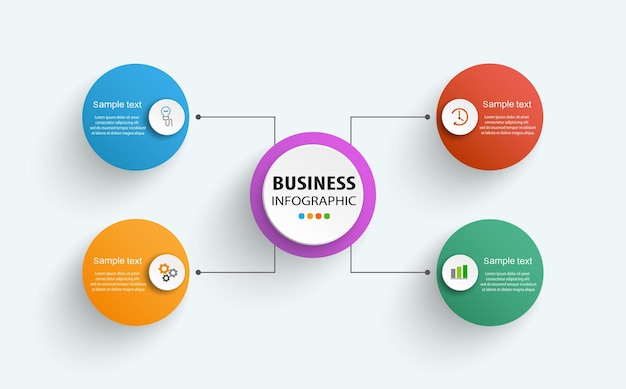 Infographic template with 4 options