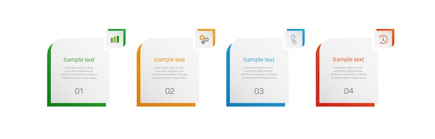 Infographic template with 4 options