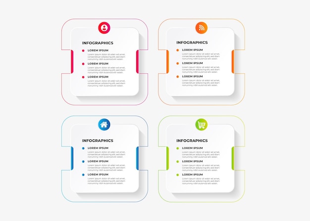 Infographic template with 4 steps